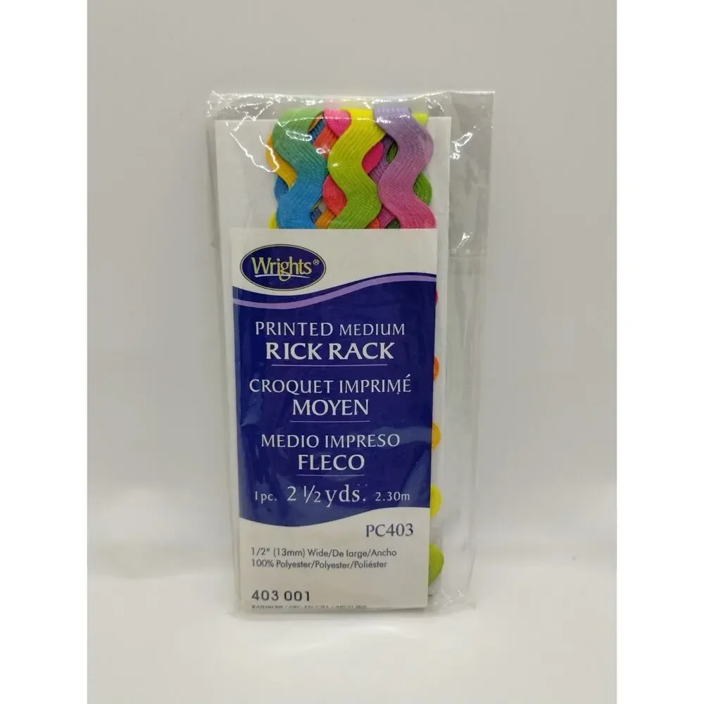 Wrights - Medium Rick Rack - Rainbow PC403 2.5 Yd - 1/2" wide - Picture 1 of 2